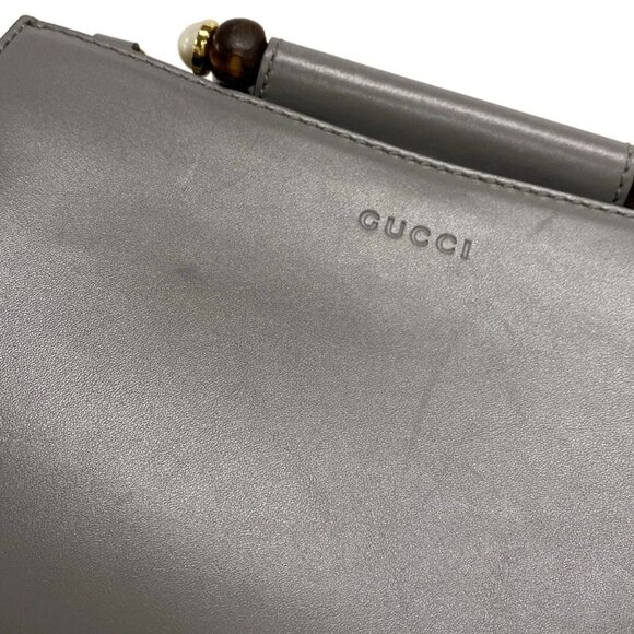 GUCCI Nimfair Gray Leather Handbag bran-796-090525 - Picture 15 of 16